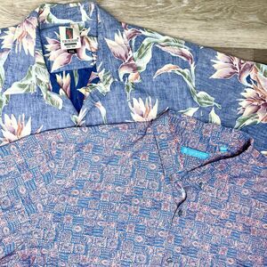 TWO Tori Richard Button Shirt Mens 2XL XXL Hawaiian Hawaii Honolulu Resort Wear
